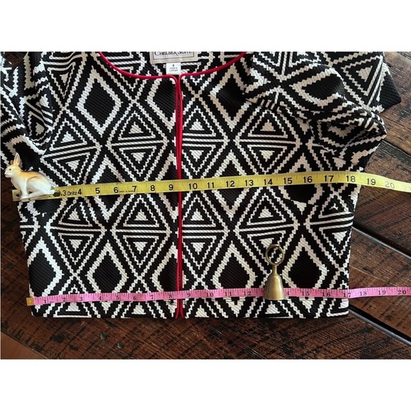 Chelsea Suite abstract black white and red blazer jacket size 8 - Picture 7 of 12